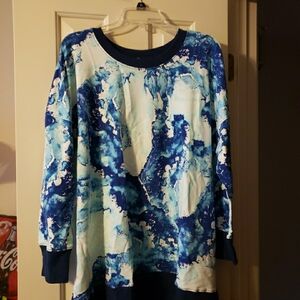 Lularoe Blue Tie Dye Hannah Sweatshirt Size XL